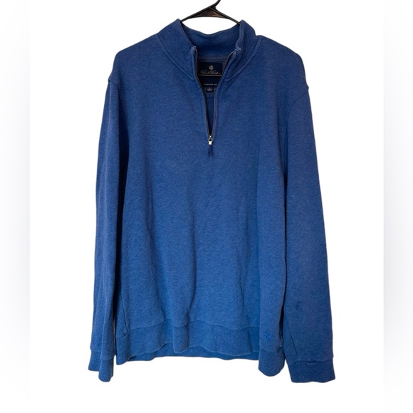 Brooks Brothers Other - Brooks Brothers Mens Cotton Pullover Blue Sweater 1/4 Zip Size L Business Casual